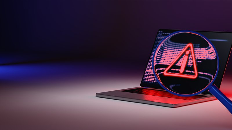 Ransomware warning on a business laptop — the threat we protect Reno businesses against
